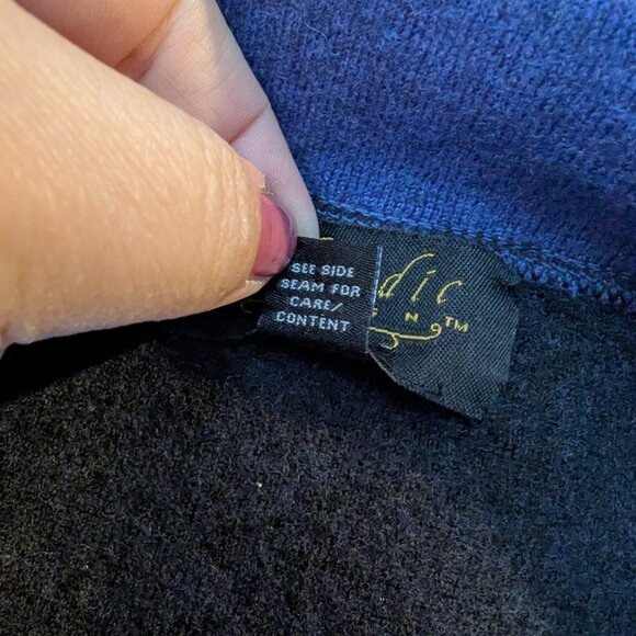 Icelandic Design Blue Wool Cardigan Jacket Shacket Button Up Womens Sz M/L - Picture 7 of 7